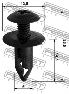 Клипса NISSAN QASHQAI J10E 2006.12-2013.12 88570-057 88570057 FEBEST