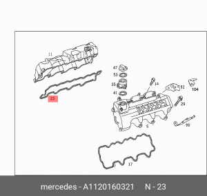 прокладка клапанной крышки пр.!\ MB W202/W203/W210/W211/W163 2.4-3.2 V6 18V M112 A  1120160321 MERCEDES BENZ
