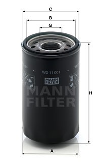 фильтр масляный! гидравлический H181 D110 M40X2-6H\ DEUTZ-FAHR WD11001 MANN FILTER