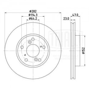 Диск торм. Honda Accord (02-) перед. d=282 (DF 230105)  2шт DF 230105 TRIALLI
