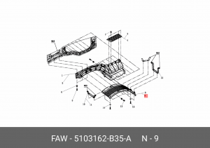 Подкрылок FAW J6,4180 передний правый (верхний) OE 5103162-B35-A FAW