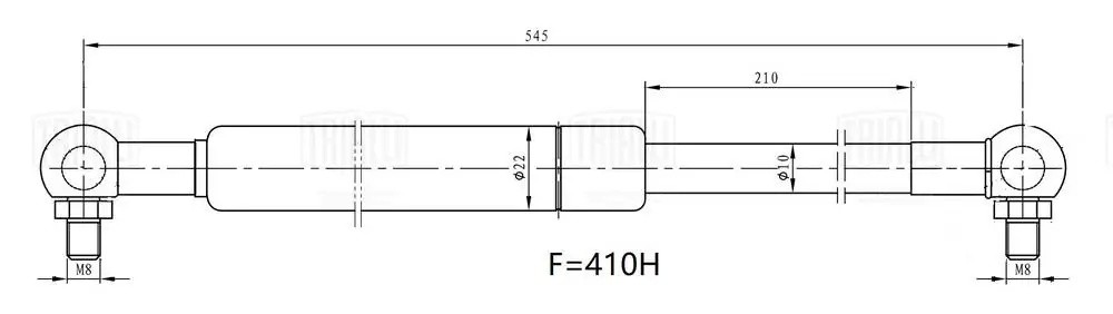 Упор газовый (амортизатор) Лада 2194 Kalina II (крышки багаж.) (GS 0110) GS0110 TRIALLI
