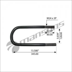 Стремянка рессоры M24*3.0-B10-128/(330-345) HD85 BPW;  L=345 300.123 MANSONS