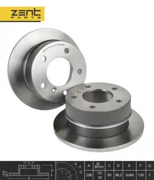 диск тормозной задний! Omn MB 209 Sprinter Z06122 ZENTPARTS