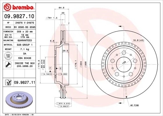 VOLVO XC90 02> 09982711 BREMBO