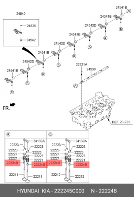 Колпачок HYUNDAI HD65,78,120,БОГДАН дв.D4GA,D6GA маслоотражательный (7х12х7/11.2 222245C000 HYUNDAI KIA