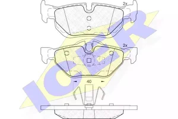 181663 колодки дисковые задние !\ BMW E87 2.0i/2.0D 04># 181663 ICER