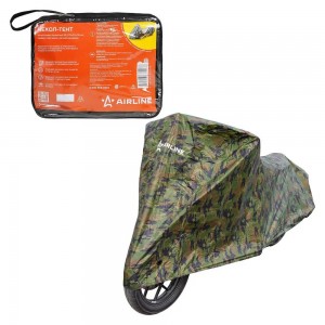 Чехол-тент на мотоцикл защитный M (225х90х110см), люверс под замок, летний камуф ADMC008 AIRLINE