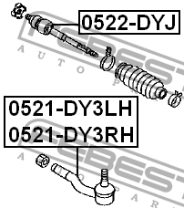 Наконечник рулевой правый MAZDA DEMIO 02-05 (JP) 0521-DY3RH 0521-DY3RH FEBEST