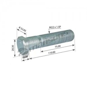 MAN/MERCEDES BENZ TRUCK цинк M22 x 1,5, LTh: 40 mm, Lu: 110 mm, D: 32 mm, L: 121 700.252 MANSONS