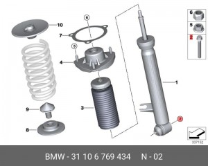 болт с шестигранной головкой с фланцем! M14x1.5x103\ BMW E53/E70/F15/M85/F85 31 10 6 769 434 BMW