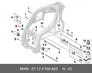 Гайка BMW шестигранная OE 07 12 9 904 865 BMW