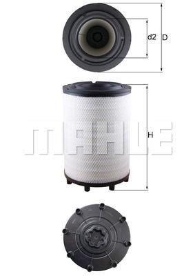 Фильтр воздушный 4 Series 94, 114, 124; P/G/R/T Series DC 9, DC 11, DC-DT 12, DC LX2839 MAHLE KNECHT