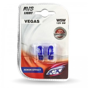 Лампа 12V W5W T10W W2.1x9.5d блистер (2шт.) AVS A07432S AVS