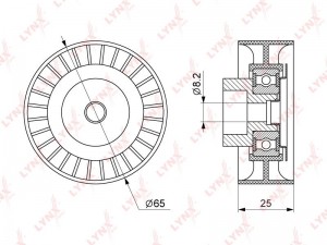 Ролик направляющий / приводной подходит для FORD Mondeo III 2.0-2.2D 00-07 / Tra PB-7154 LYNXAUTO