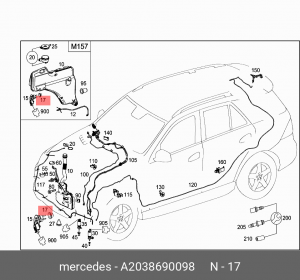 ПРОКЛАДКА ДАТЧИКА УРОВНЯ ОМЫВАЮЩЕЙ ЖИДКОСТИ A 203 869 00 98 MERCEDES BENZ
