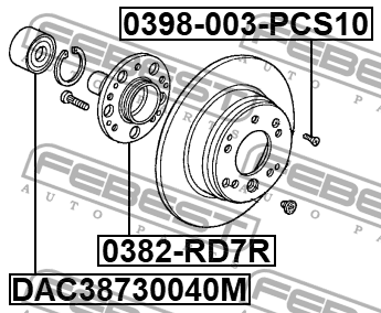 к-кт подшипника ступицы задней!\ Honda CR-V 2.0i 02> 0382-RD7R FEBEST