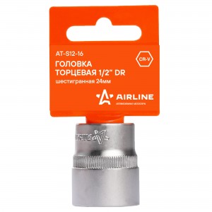 Головка торцевая 1/2" (24) "AIRLINE" (6 граней) пласт. подвес AT-S12-16 AIRLINE