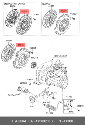 Корзина сцепления HYUNDAI Elantra (06-),i30 KIA Ceed,Cerato (1.6) OE 4130023130 HYUNDAI KIA