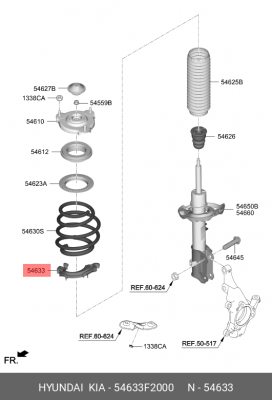 Прокладка HYUNDAI Elantra (16-) KIA Cerato (18-),Seltos (19-) пружины передней н 54633F2000 HYUNDAI KIA