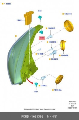 Гайка FORD OE 1 681 392 FORD