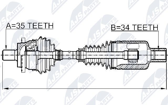 привод передний левый!\ MB W211 4-MATIC 03-10 NPWME026 NTY