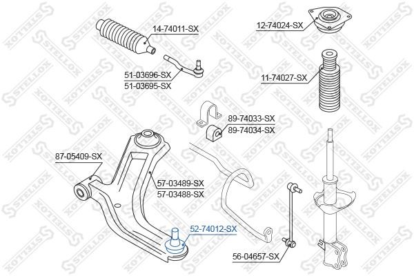 опора шаровая!\ Nissan Micra K12E all 03> 52-74012-SX STELLOX