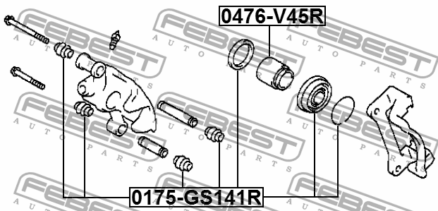 Ремкомплект суппорта тормозного заднего 0175-GS141R 0175-GS141R FEBEST