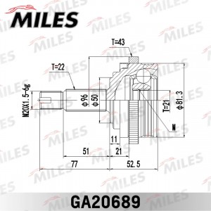 ШРУС наружный LADA Granta 12- AT GA20689 GA20689 MILES