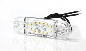 Фонарь габаритный W97.3 Белый, передний, LED / 9V-36V / IP68 размеры 84x24x10 mm 716 WAS