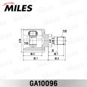 ШРУС внутренний MITSUBISHI CARISMA 95-03 GA10096 GA10096 MILES