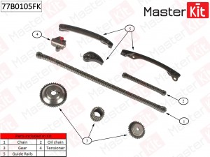 Комплект цепи ГРМ Nissan TIIDA,QASHQAI+2,HR15,16DE 10- 77B0105FK 77B0105FK MASTER KIT