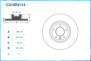 Тормозной диск передний C210R2115 C210R2115 CWORKS