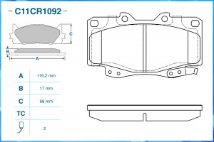Тормозные колодки передние Low Metallic C11CR1092 C11CR1092 CWORKS