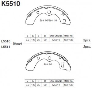 K5510 колодки барабанные!\ Honda Jazz 1.2/1.4 ABS 03> K5510 MK KASHIYAMA