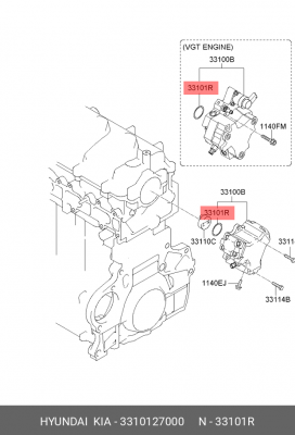 О-кольцо 33101-27000 3310127000 HYUNDAI KIA