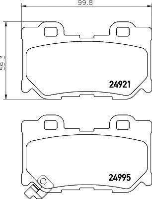 Колодки тормозные NISSAN 370Z (08-) INFINITI FX35,FX50 (08-) задние (4шт.) TEXTA 2499501 TEXTAR
