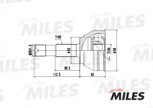 ШРУС наружный CITROEN JUMPER/FIAT DUCATO/PEUGEOT BOXER 1.9D-2.5TD 94-02 (GKN 303 GA20070 MILES