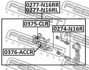 Суппорт задний левый NSSAN ALMERA N16 0277-N16RL 0277-N16RL FEBEST