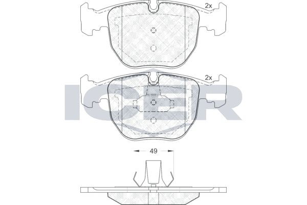 181530 колодки дисковые передние !\ BMW E39 3.0-4.0/3.0D/E53 3.0/4.4/3.0D 00>/E3 181530 ICER