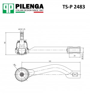 Наконечник тяги рулевой, левый NISSAN QASHQAI I (J10) TS-P2483 TS-P 2483 PILENGA