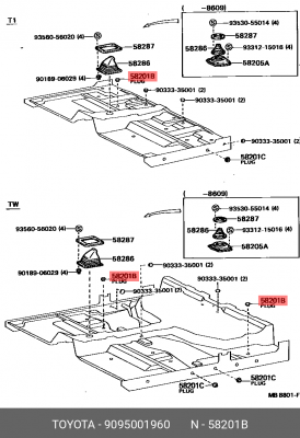 Заглушка отверстия TOYOTA 90950-01960 90950-01960 TOYOTA