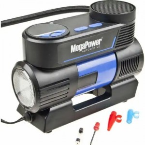 Компрессор автомобильный 35лмин. 10атм. 12A 12V на клеммы АКБ и в прикуриватель  M53017 MEGA POWER