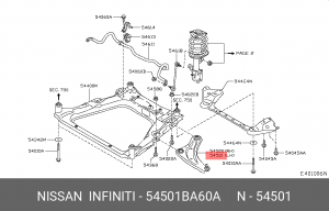рычаг нижний левый!\ Nissan Juke 1.6/1.5DCi 10> 54501-BA60A NISSAN