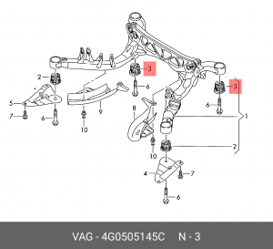 сайлентблок подраника! 21x86x91\ Audi A5/A6/A7/RS4/RS5/RS6 4G0 505 145 C VAG