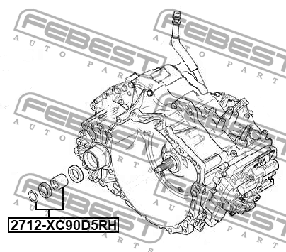 Полуось правая 56x64x47 VOLVO XC90 2003- 2712-XC90D5RH 2712-XC90D5RH FEBEST