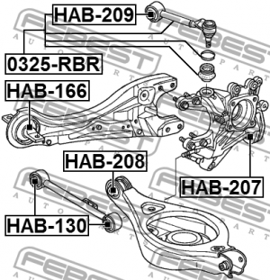 Сайлентблок задн подвески HONDA ODYSSEY RL3 2005-2010 HAB-208 HAB-208 FEBEST