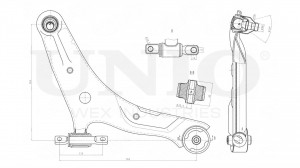 Рычаг подвески продольный передний нижний правый SSP-40097 UNIO