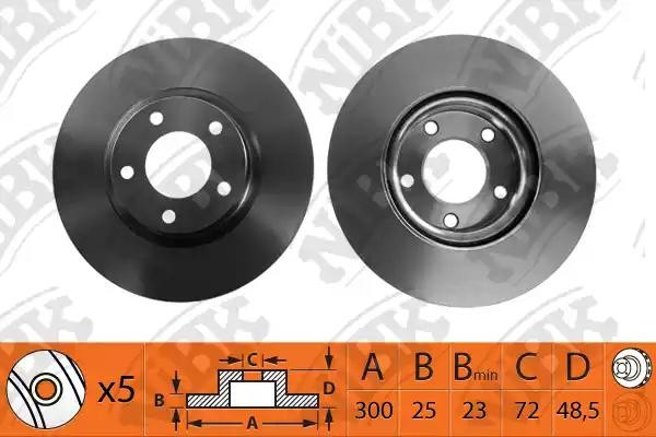 Диск тормозной MAZDA 3 (03-12) (2.0),5 (05-) (R16) передний (1шт.) NIBK RN1194 NIBK