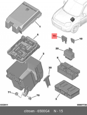 50A ПЛОСКИЙ MAXI КРАСНЫЙ, male (папа) 6500 G4 CITROEN PEUGEOT